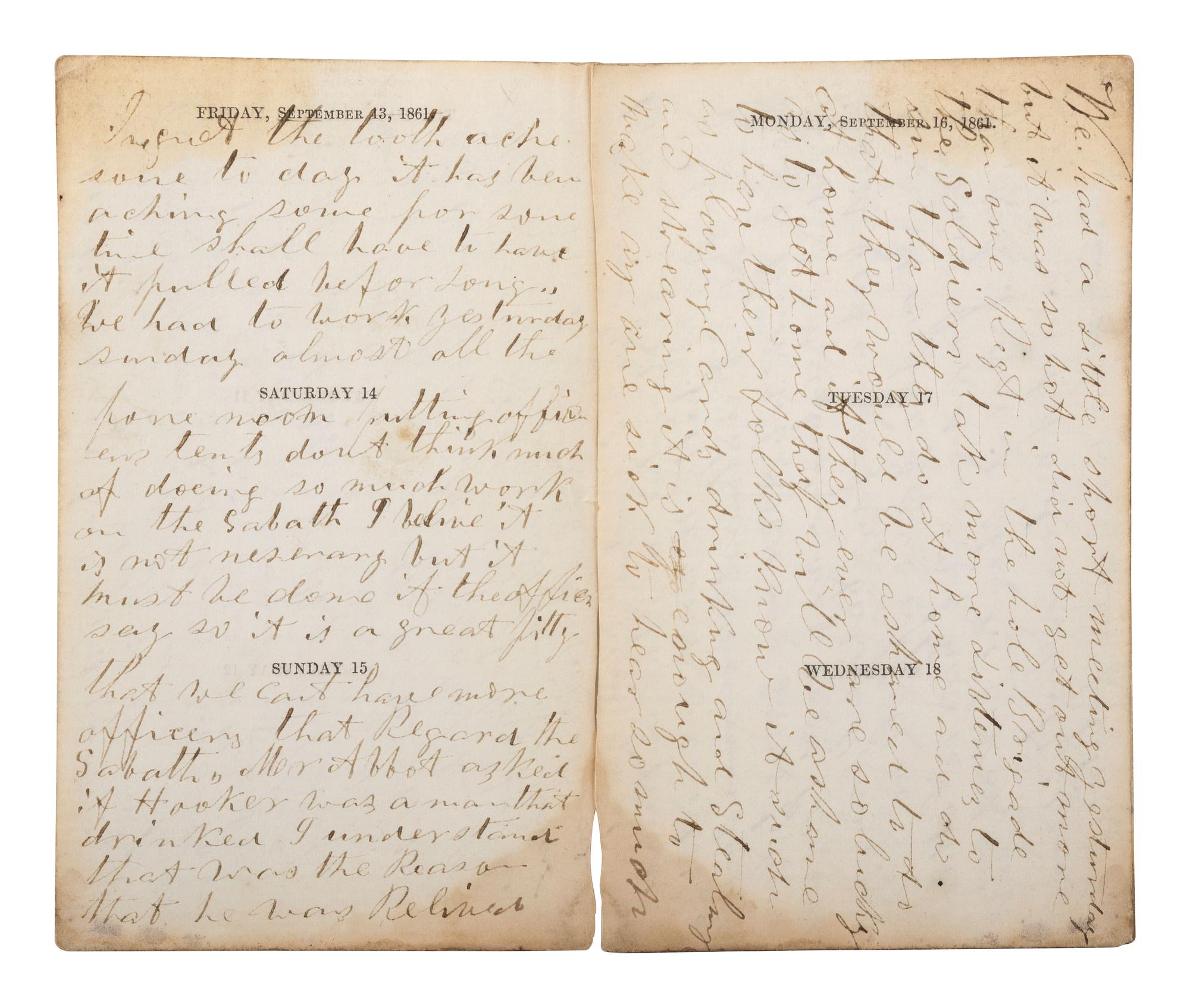 [CIVIL WAR]. Famed 20th Maine archive incl. letters and partial diary featuring Gettysburg content.