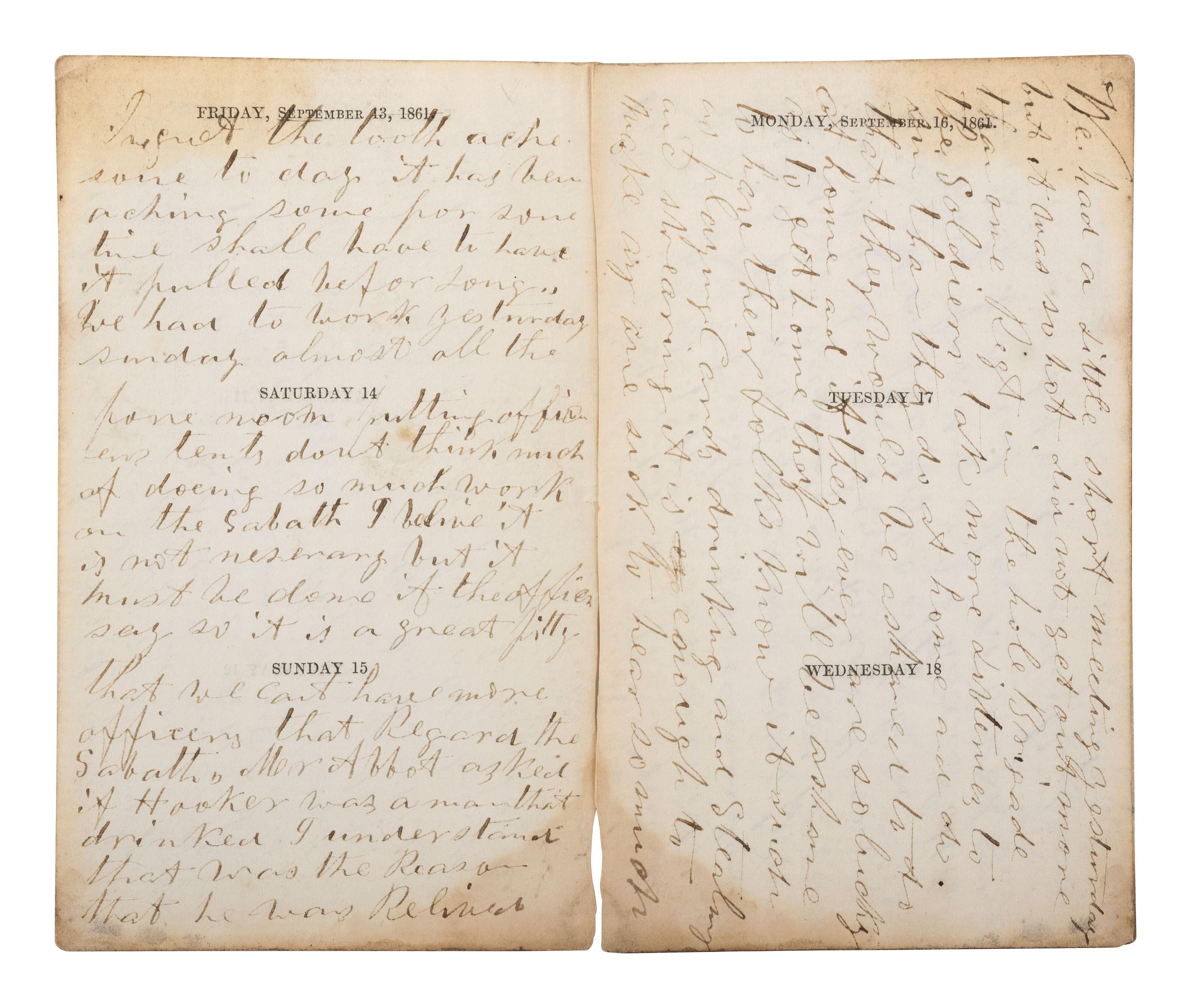 [CIVIL WAR]. Famed 20th Maine archive incl. letters and partial diary featuring Gettysburg content.