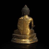 A Sino-Tibetan gilt bronze figure of Bhaishajyaguru 鎏金铜药师佛造像 18th century ????