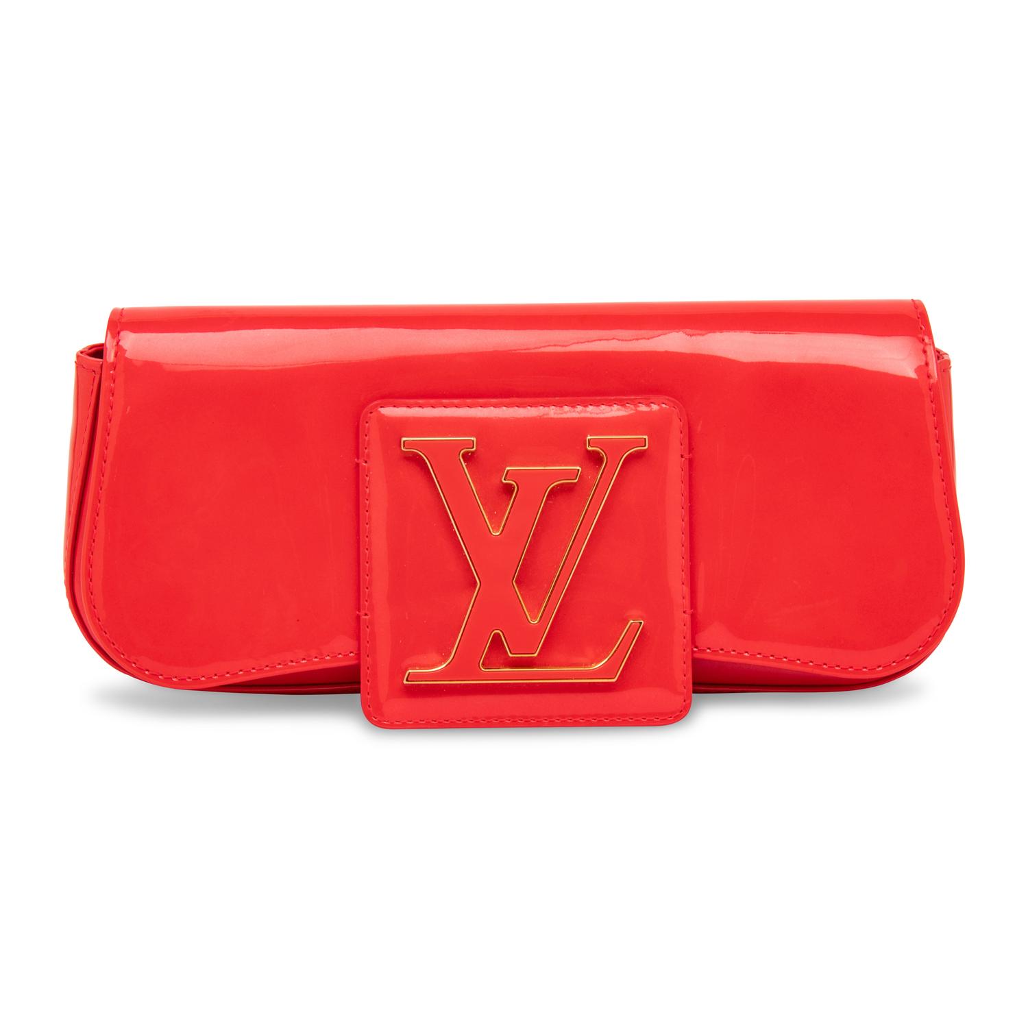 LOUIS VUITTON, PATENT RED SOBO CLUTCH
