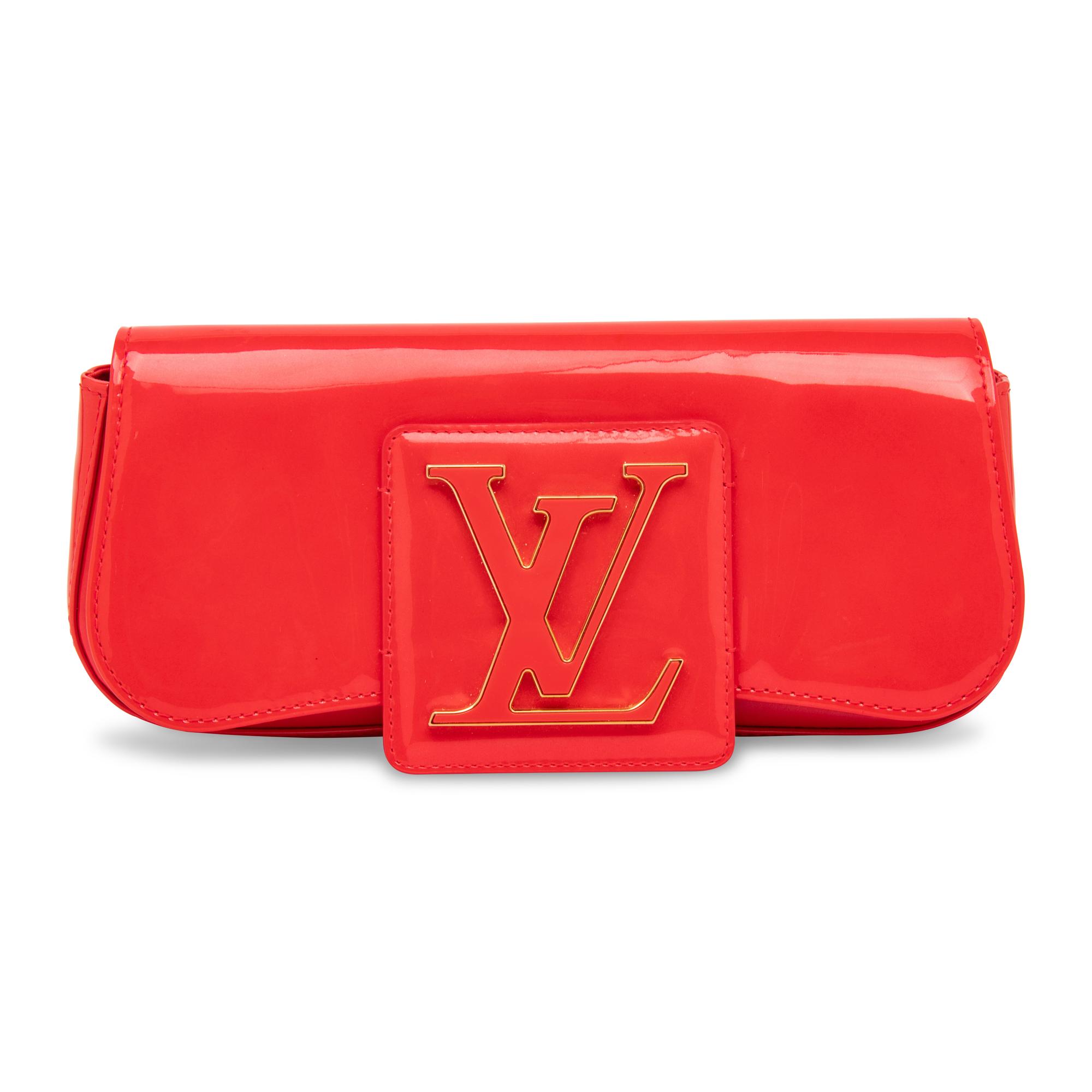 LOUIS VUITTON, PATENT RED SOBO CLUTCH