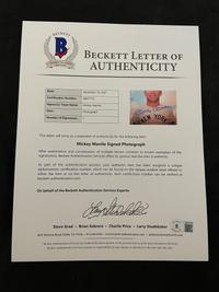 A Mickey Mantle Signed Autograph Photograph (Beckett Authentication Services Letter BAS Certified),
