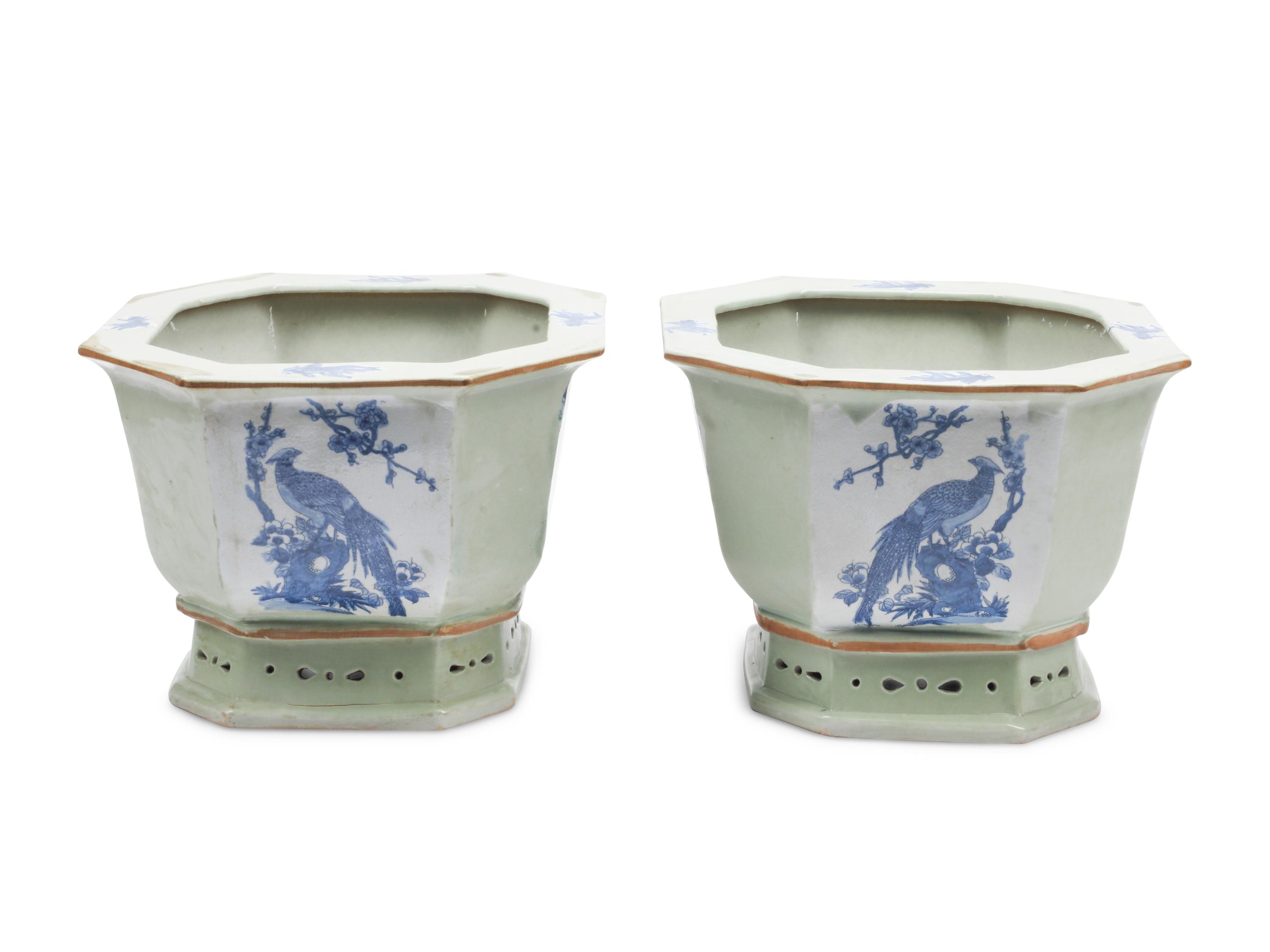 A Pair of Chinese Porcelain Jardinieres