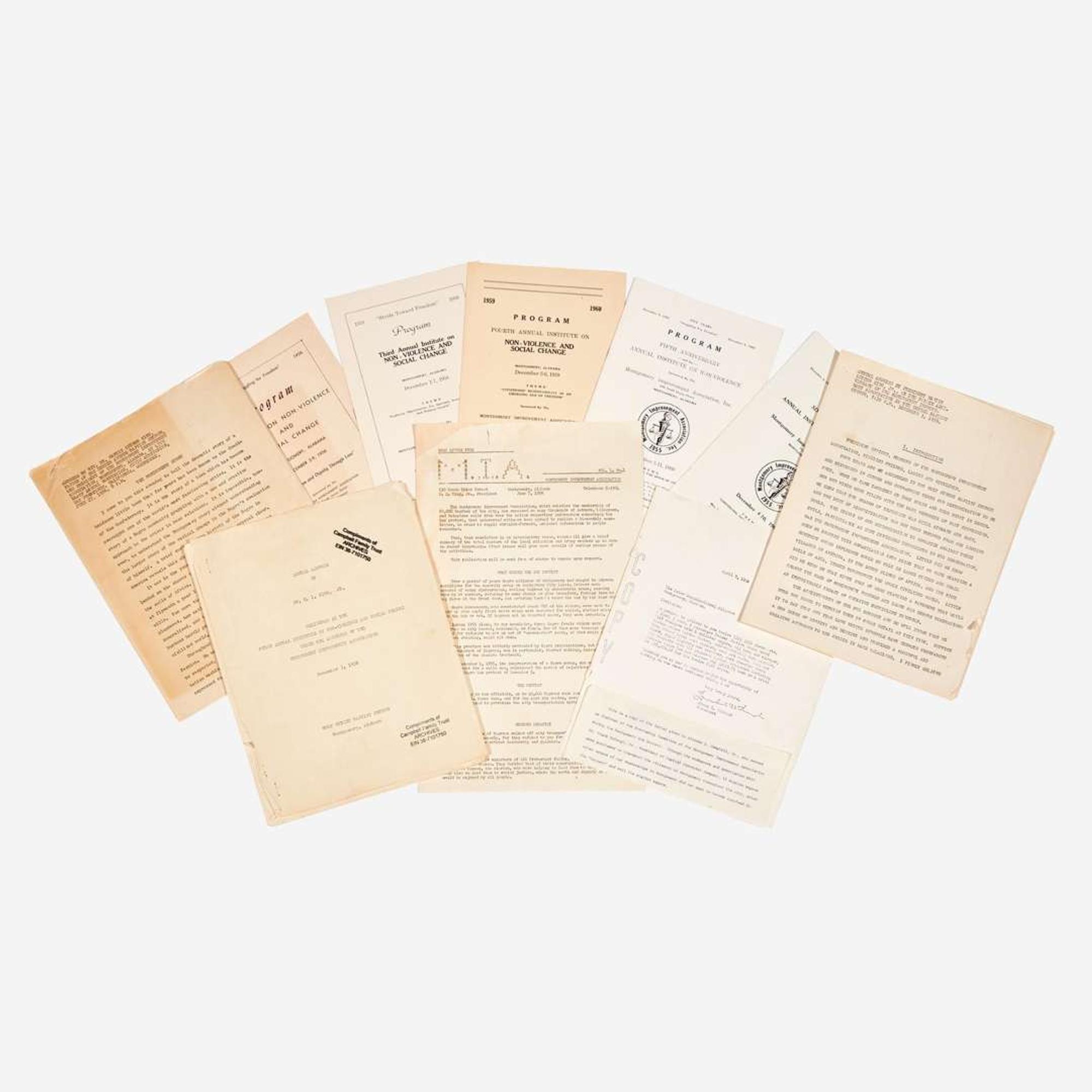 [African-Americana] [Montgomery Bus Boycott] Group of 10 Documents Related to the Montgomery Improvement Association