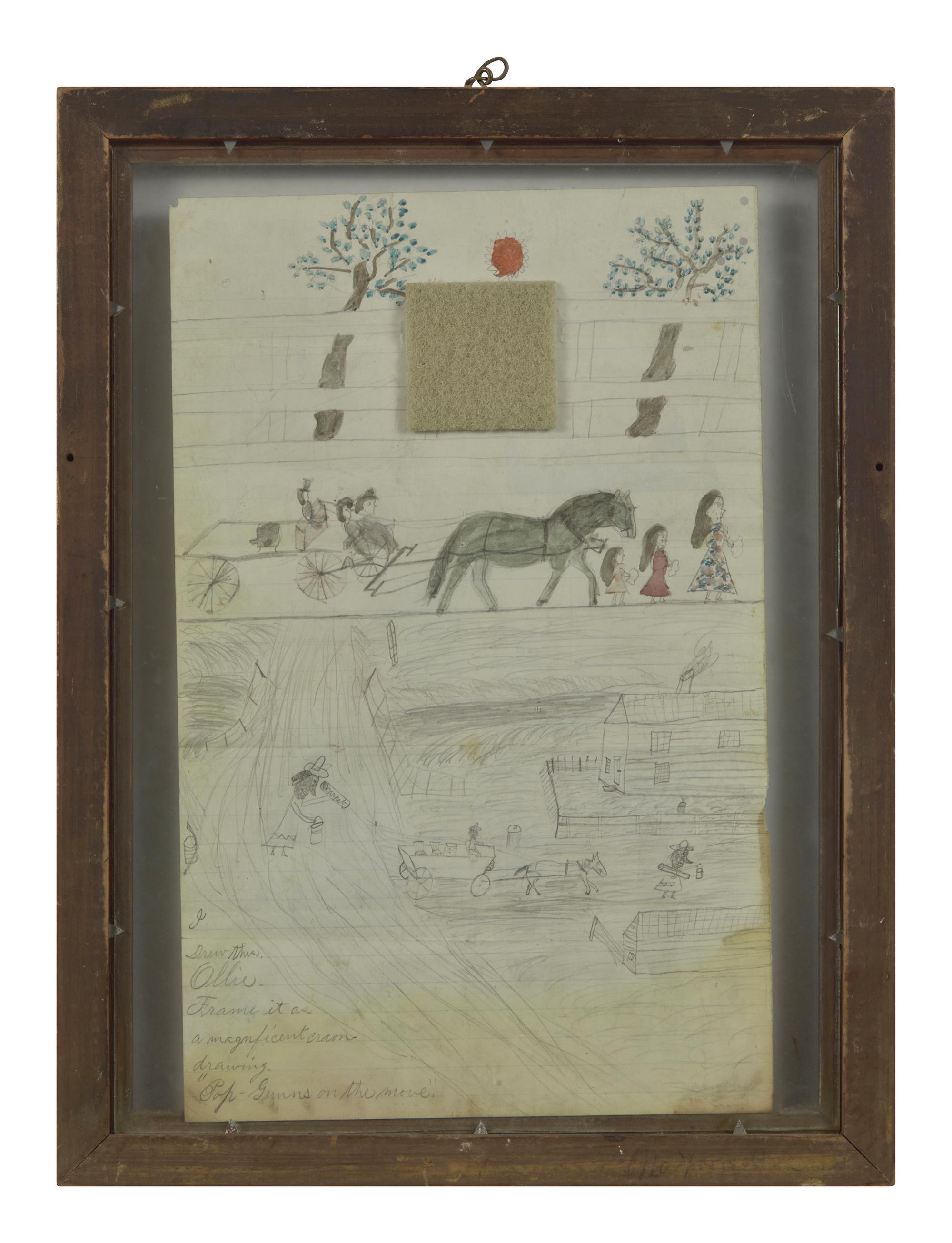 American School 19th Century, A Pair of Double-Sided Ledger Drawings