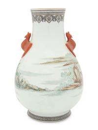A Chinese Famille Rose Porcelain Hu Vase