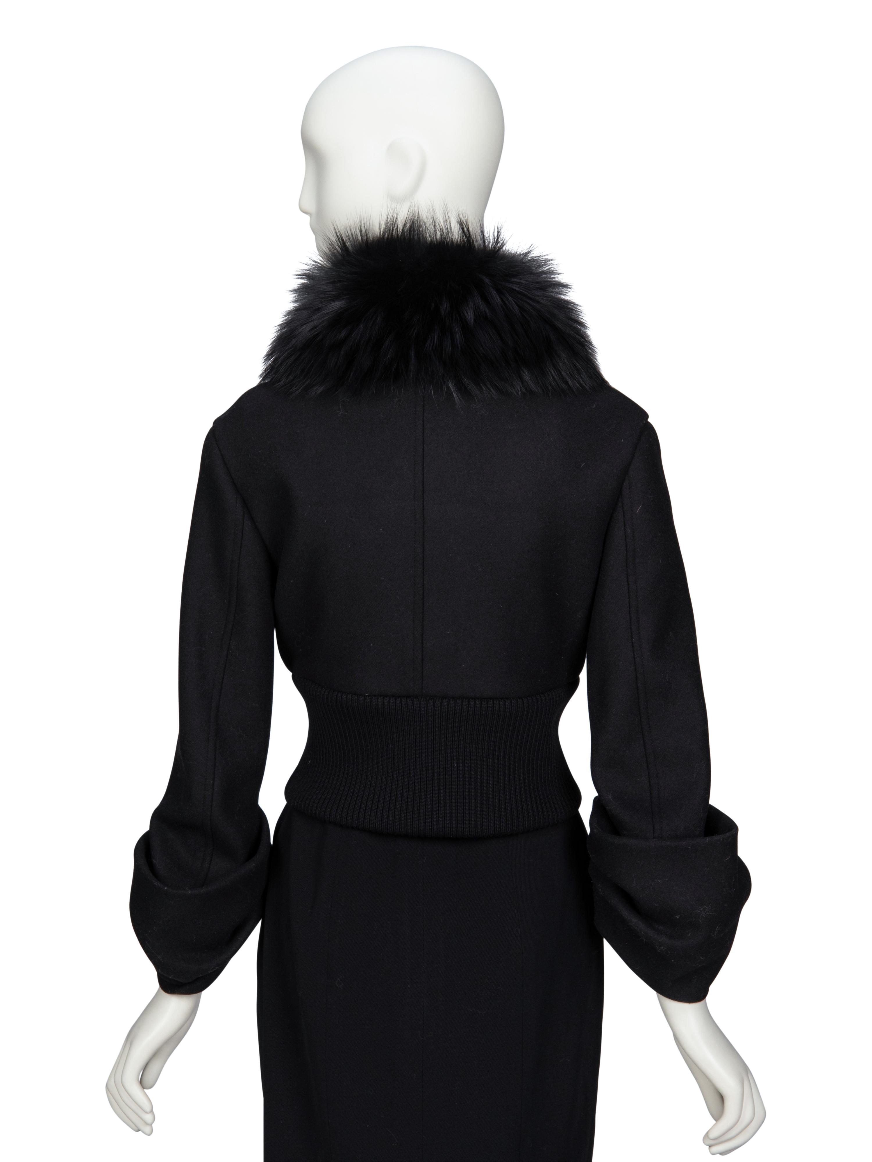 PRADA, FUR COLLAR CROP JACKET, A/W 2013