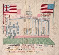 [CIVIL WAR]. An embroidered and appliqued pictorial quilt of Civil War interest.