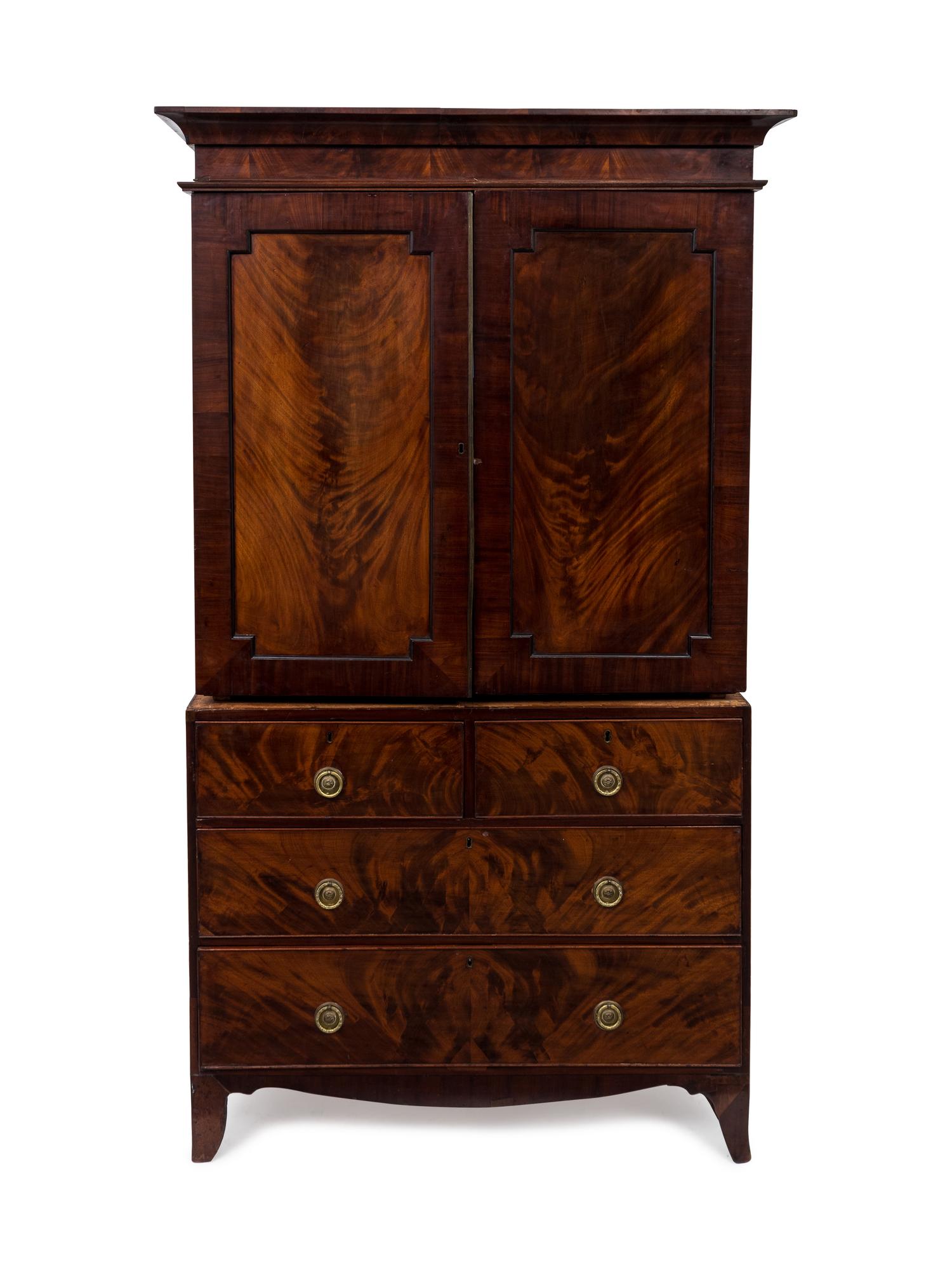 A George III Mahogany Linen Press — 19TH CENTURY