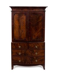 A George III Mahogany Linen Press — 19TH CENTURY