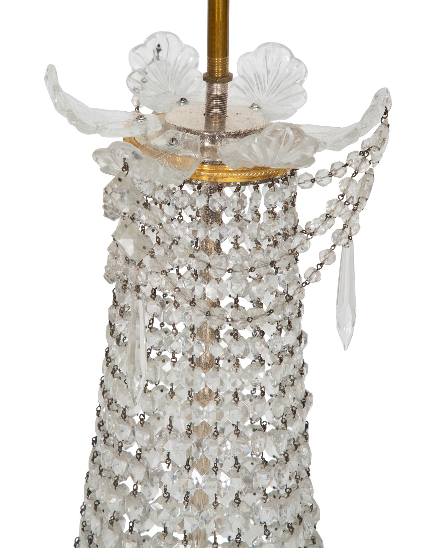 An Empire Style Gilt Bronze and Cut Glass Chandelier