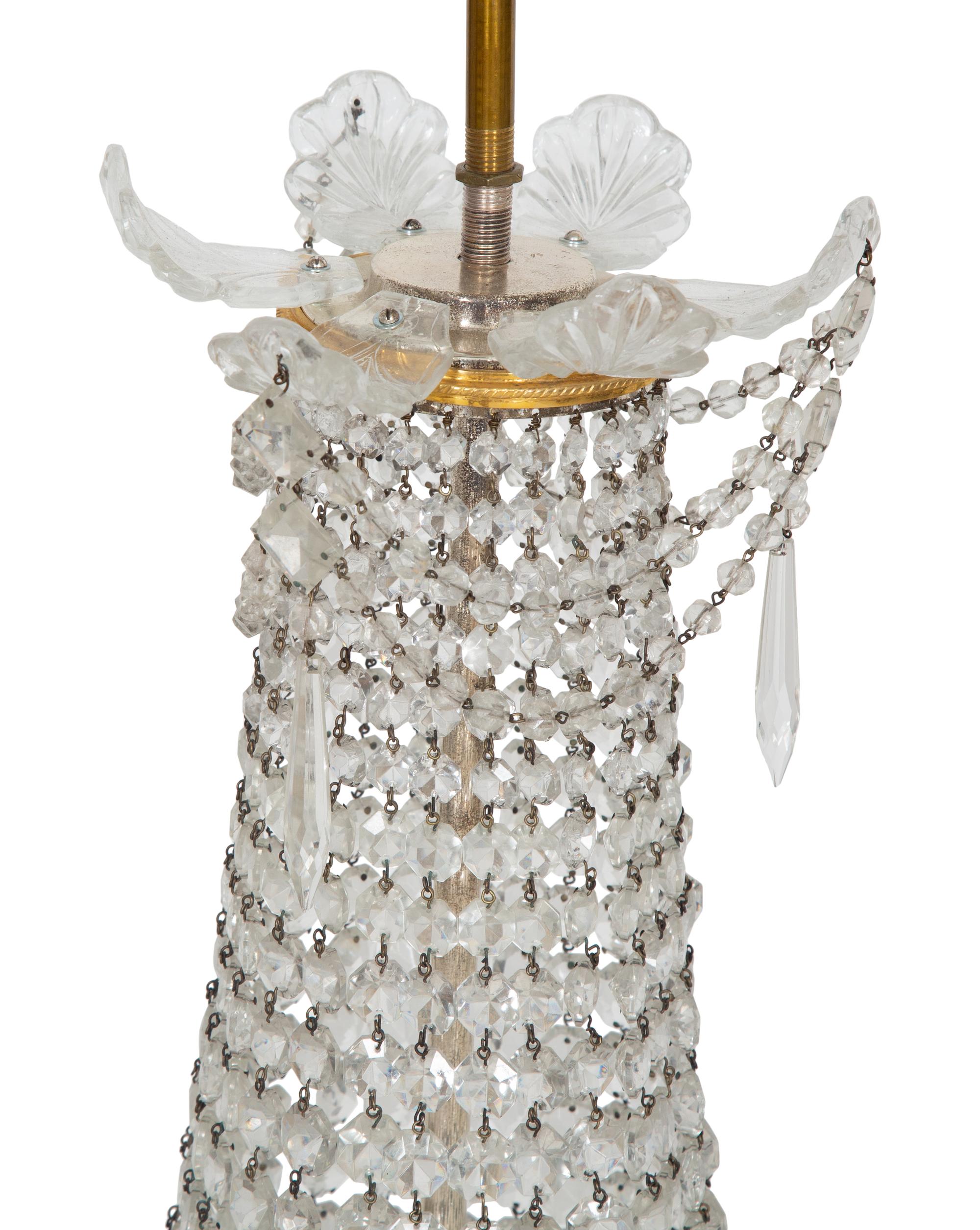 An Empire Style Gilt Bronze and Cut Glass Chandelier