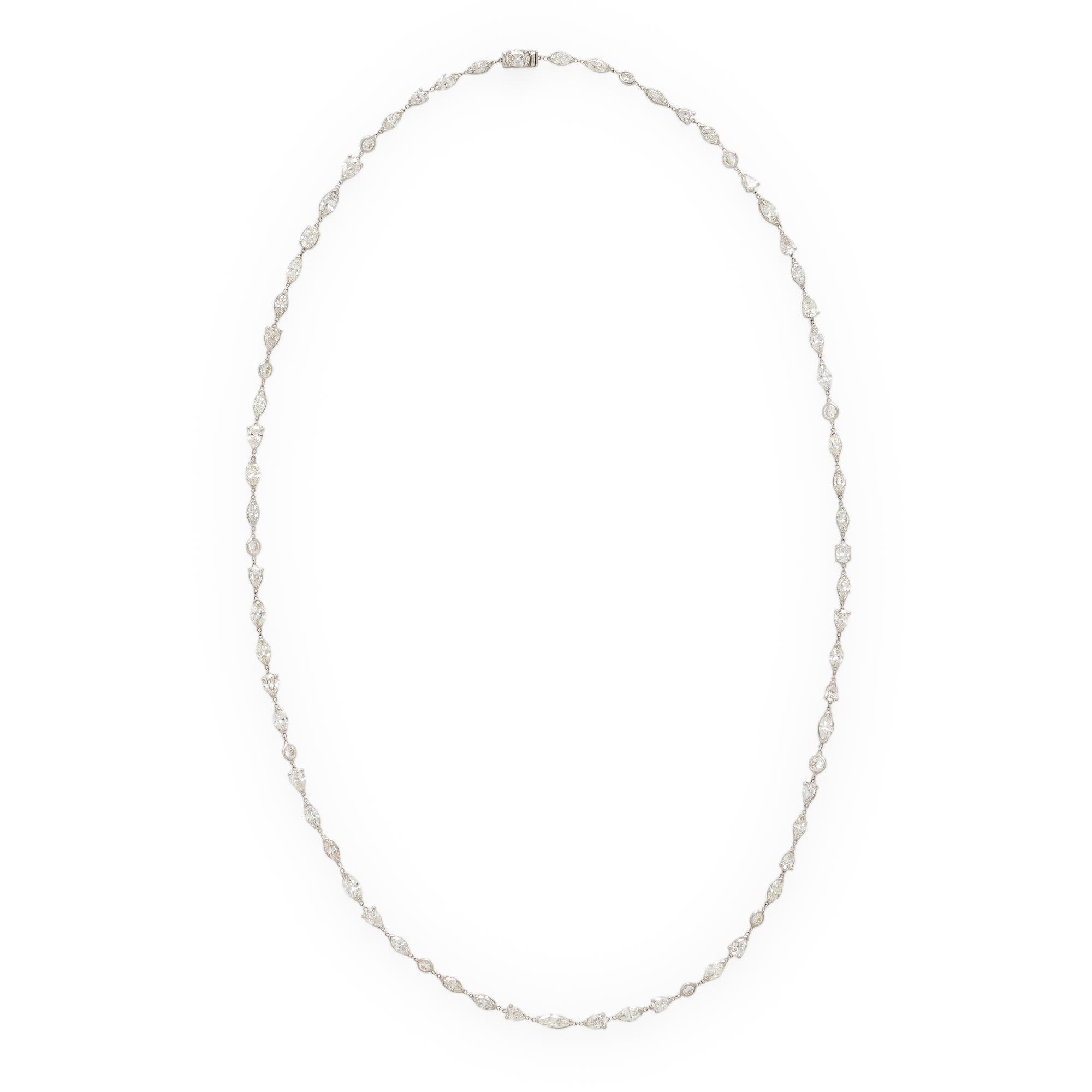 Diamond and White Gold Long Chain