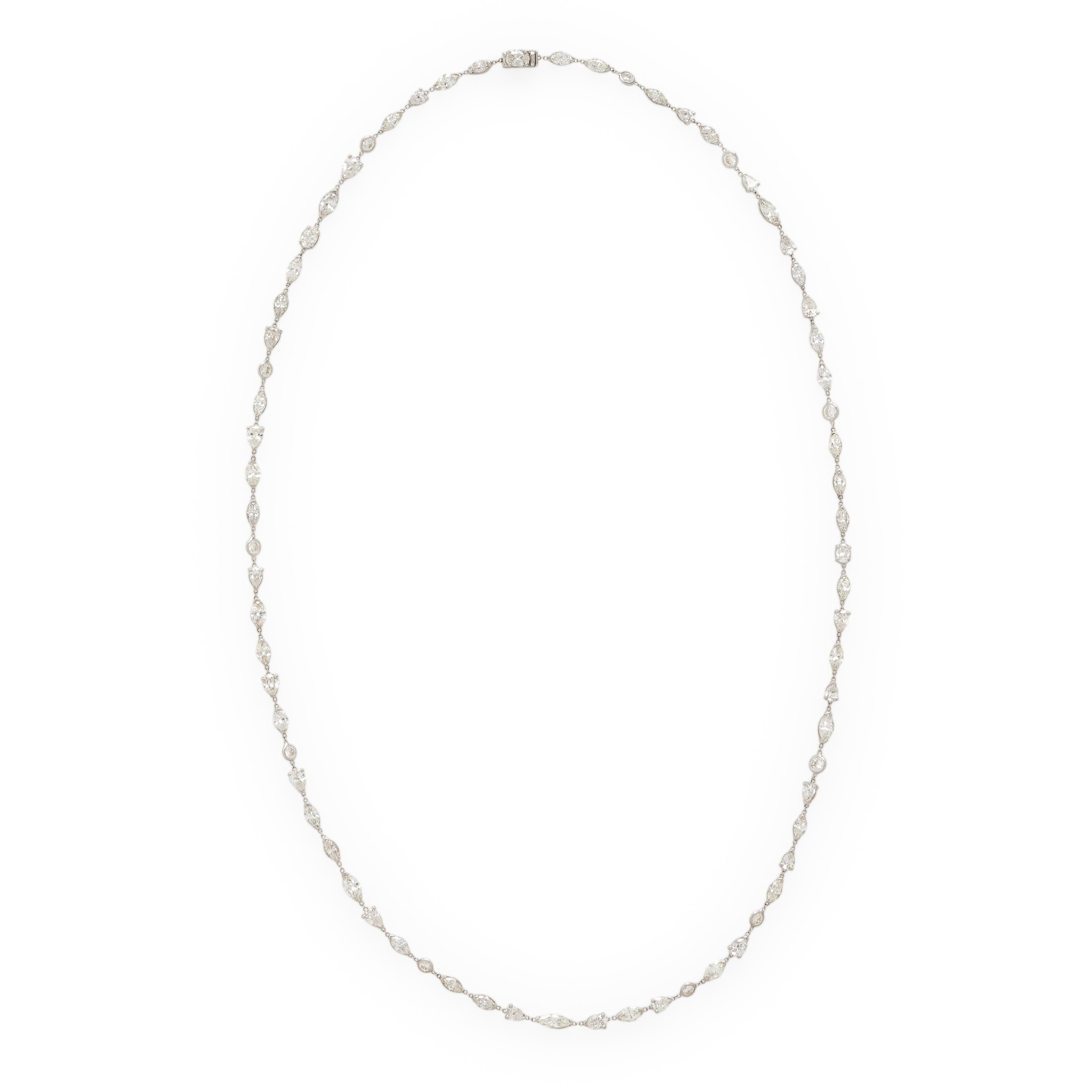 Diamond and White Gold Long Chain