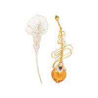 COLLECTION OF GOLD AND MULTIGEM BROOCHES
