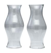 Two Blown Glass Hurricane Shades