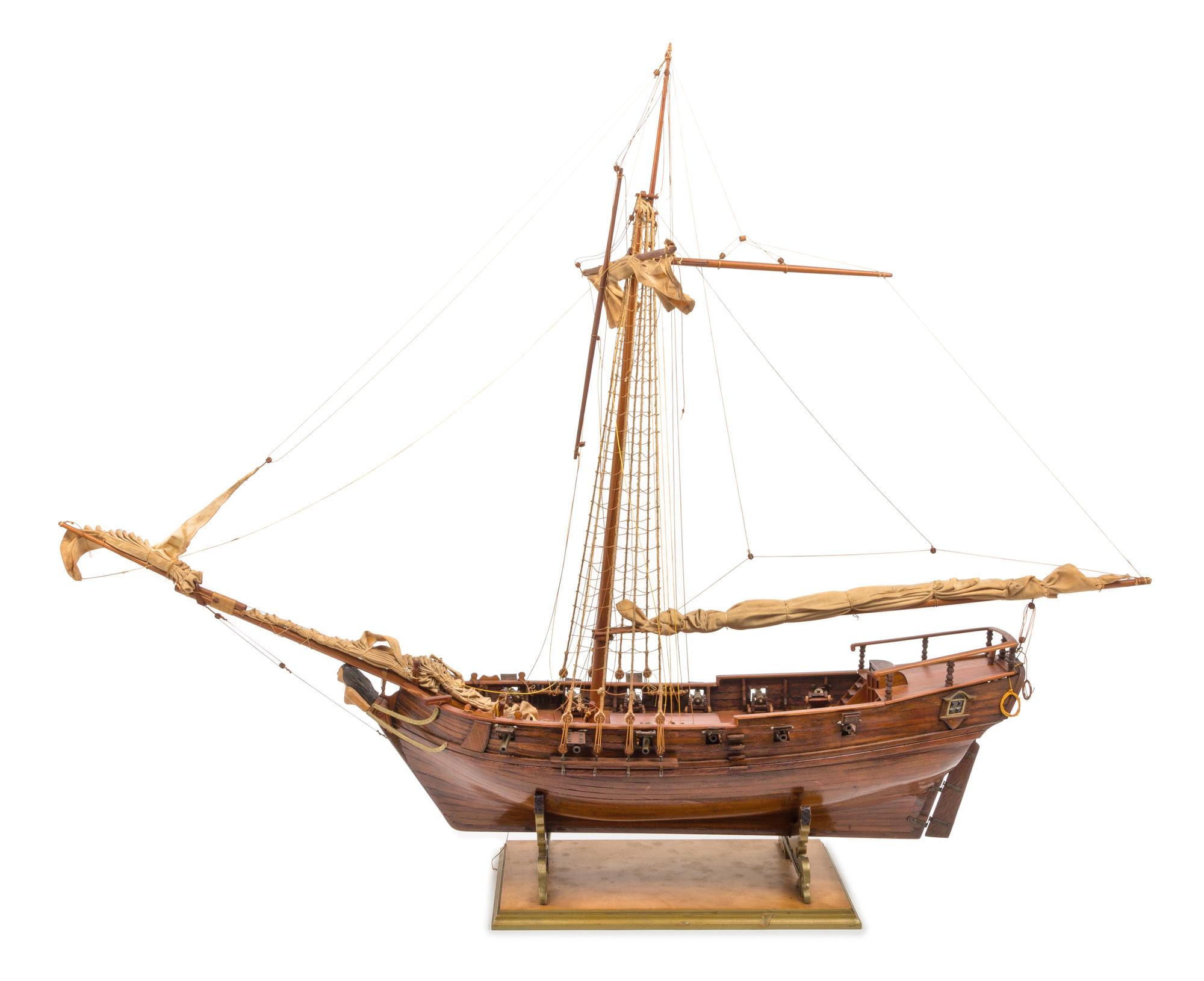 A Wood Model of a Gunboat Height 33 x length 47 inches. — 20TH CENTURY