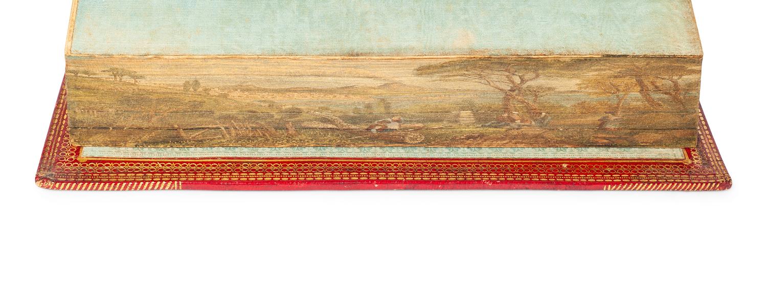 [FORE-EDGE PAINTING] -- BYRON, George Gordon Noel, Lord (1788-1824). The Gaiour. 1814. -- Childe Harold’s Pilgrimage, a Romaunt. 1814. -- Childe Harold’s Pilgrimage, Canto the Third . 1816. -- Childe Harold’s Pilgrimage, Canto the Fourth . 1818. -- Mazeppa, a Poem . 1819– All London: Thomas Davison for John Murray.