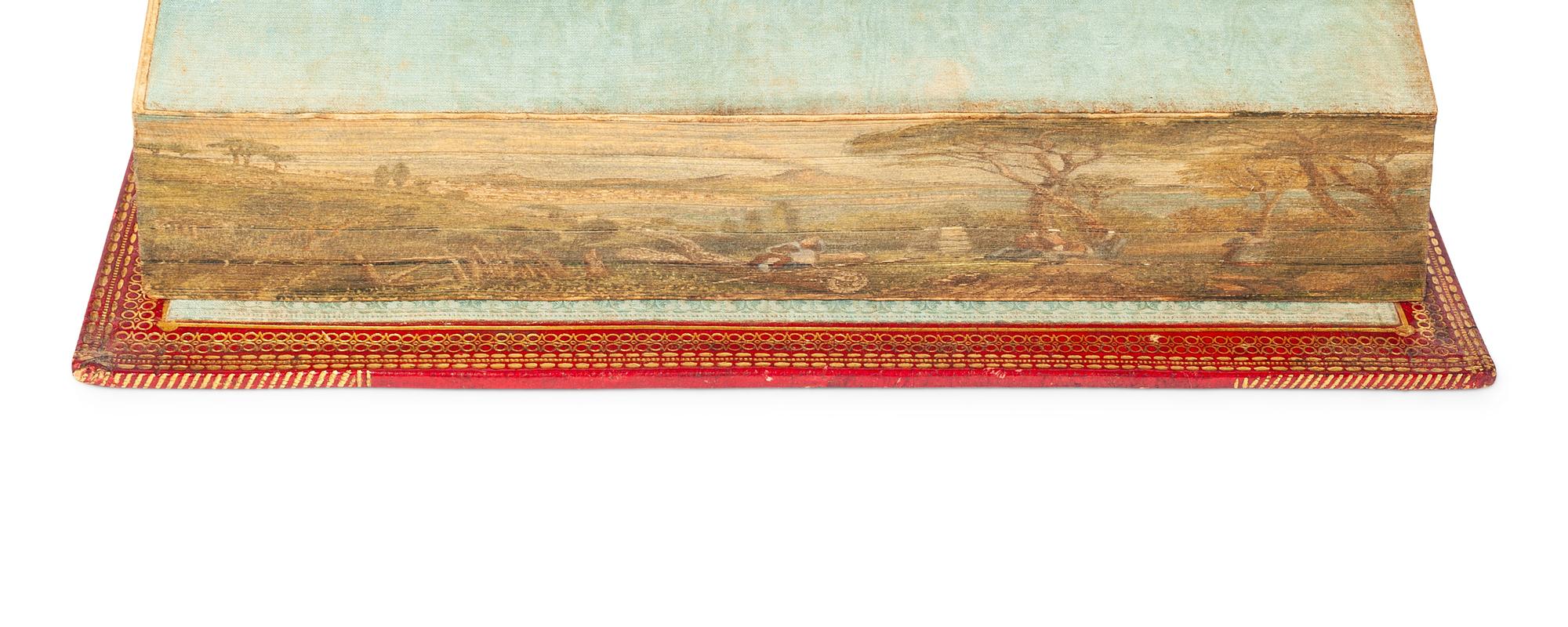 [FORE-EDGE PAINTING] -- BYRON, George Gordon Noel, Lord (1788-1824). The Gaiour. 1814. -- Childe Harold’s Pilgrimage, a Romaunt. 1814. -- Childe Harold’s Pilgrimage, Canto the Third . 1816. -- Childe Harold’s Pilgrimage, Canto the Fourth . 1818. -- Mazeppa, a Poem . 1819– All London: Thomas Davison for John Murray.