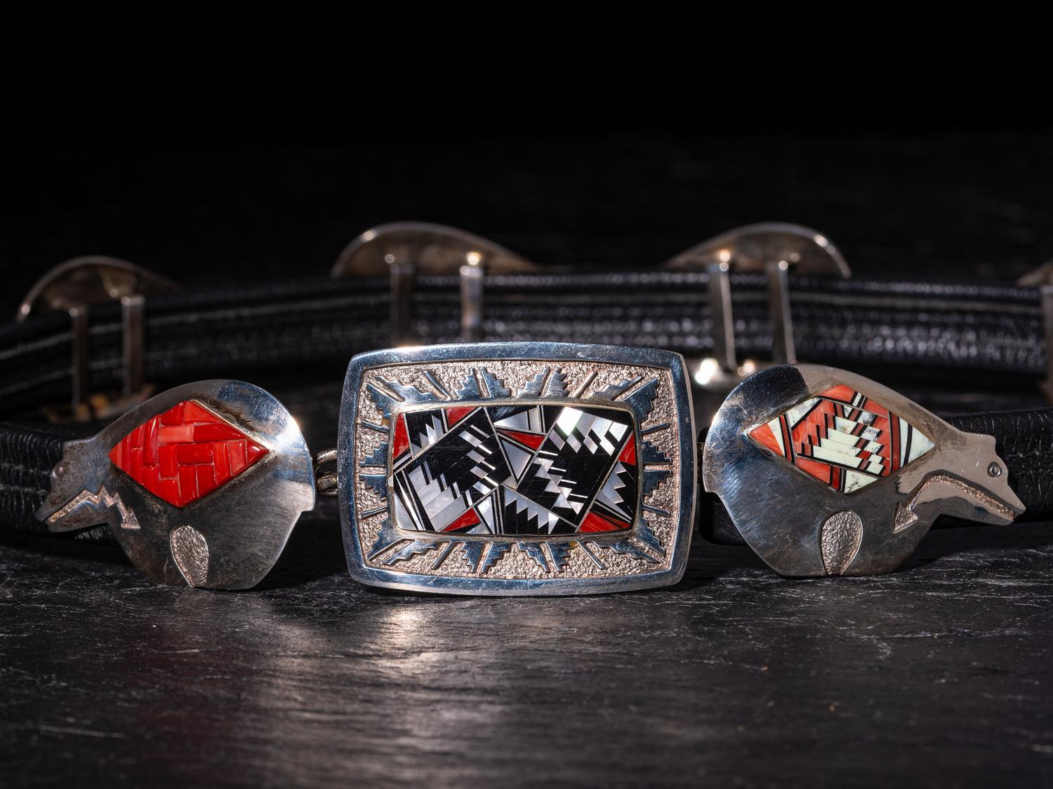 Silver Bear with Heartline Concha Belt