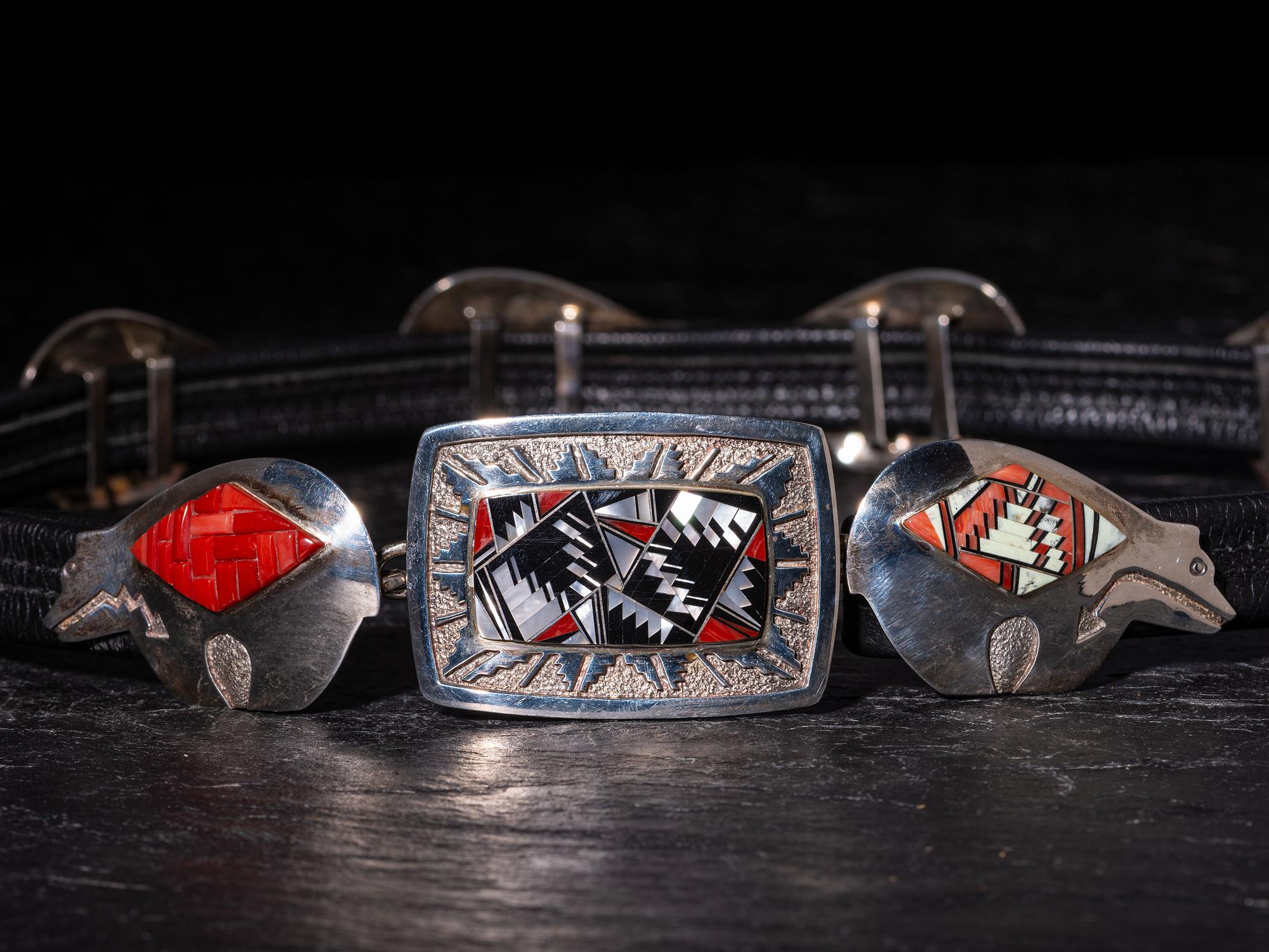 Silver Bear with Heartline Concha Belt