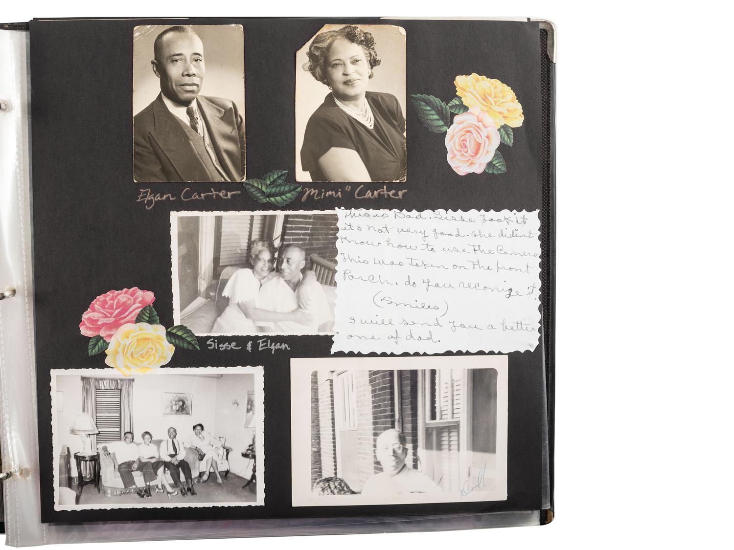 [MILITARIA - VERNACULAR]. Photograph album identified to the Carter family. Ca mid-to-late 20th century.