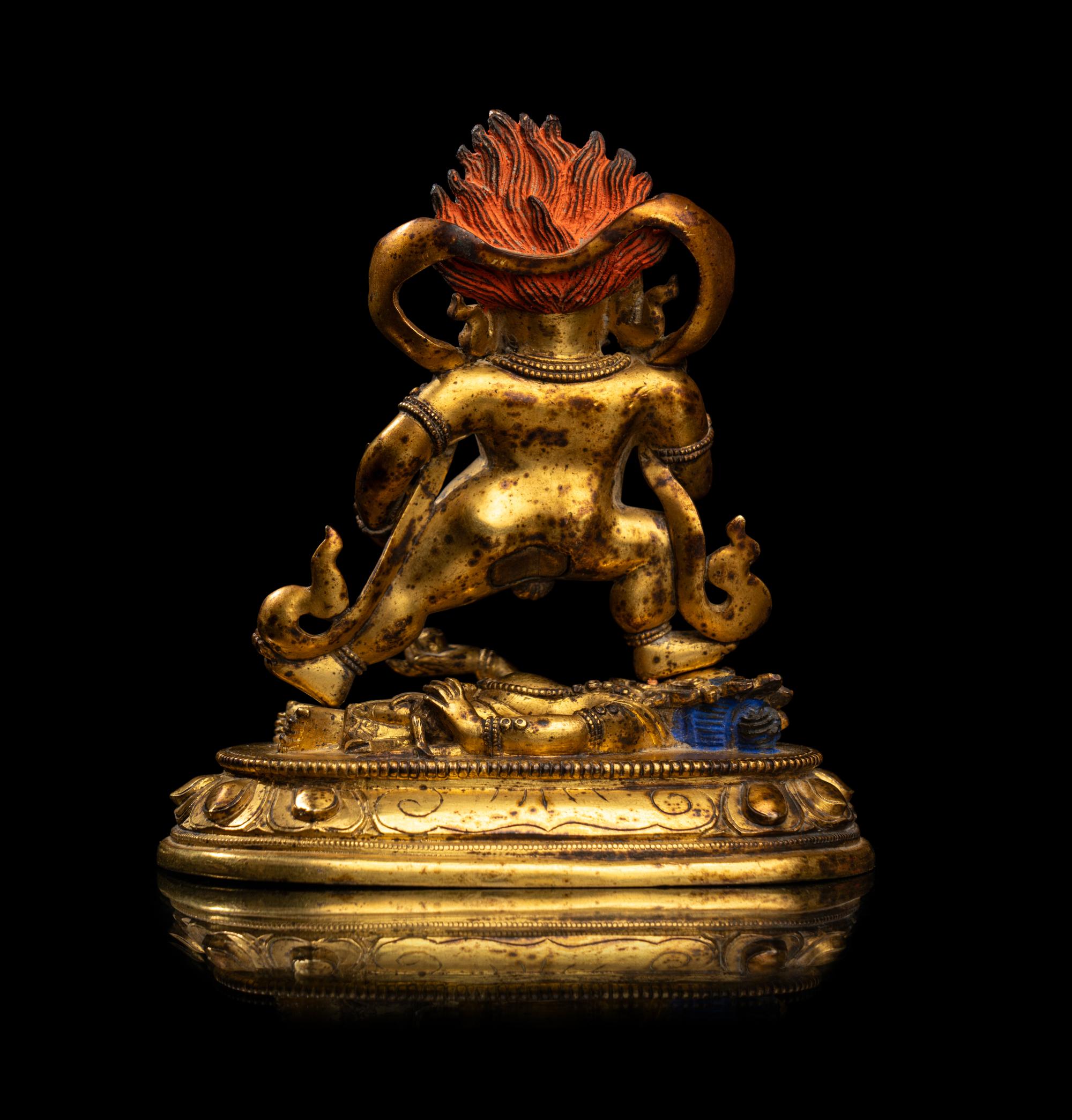 A Sino-Tibetan Gilt Bronze Mahakala