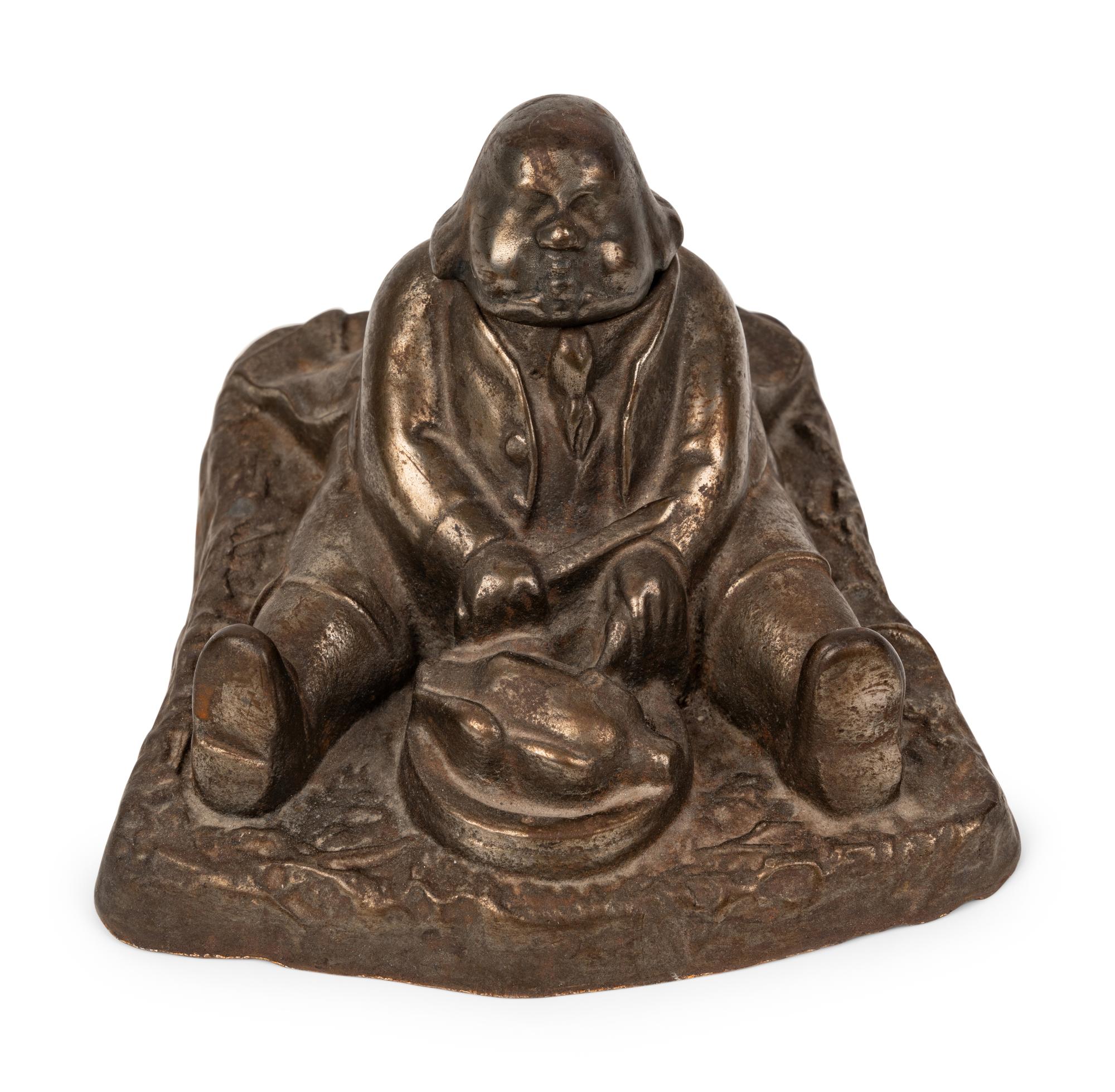 Three Cast Metal Figural Inkwells