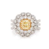 COLORED DIAMOND AND DIAMOND RING