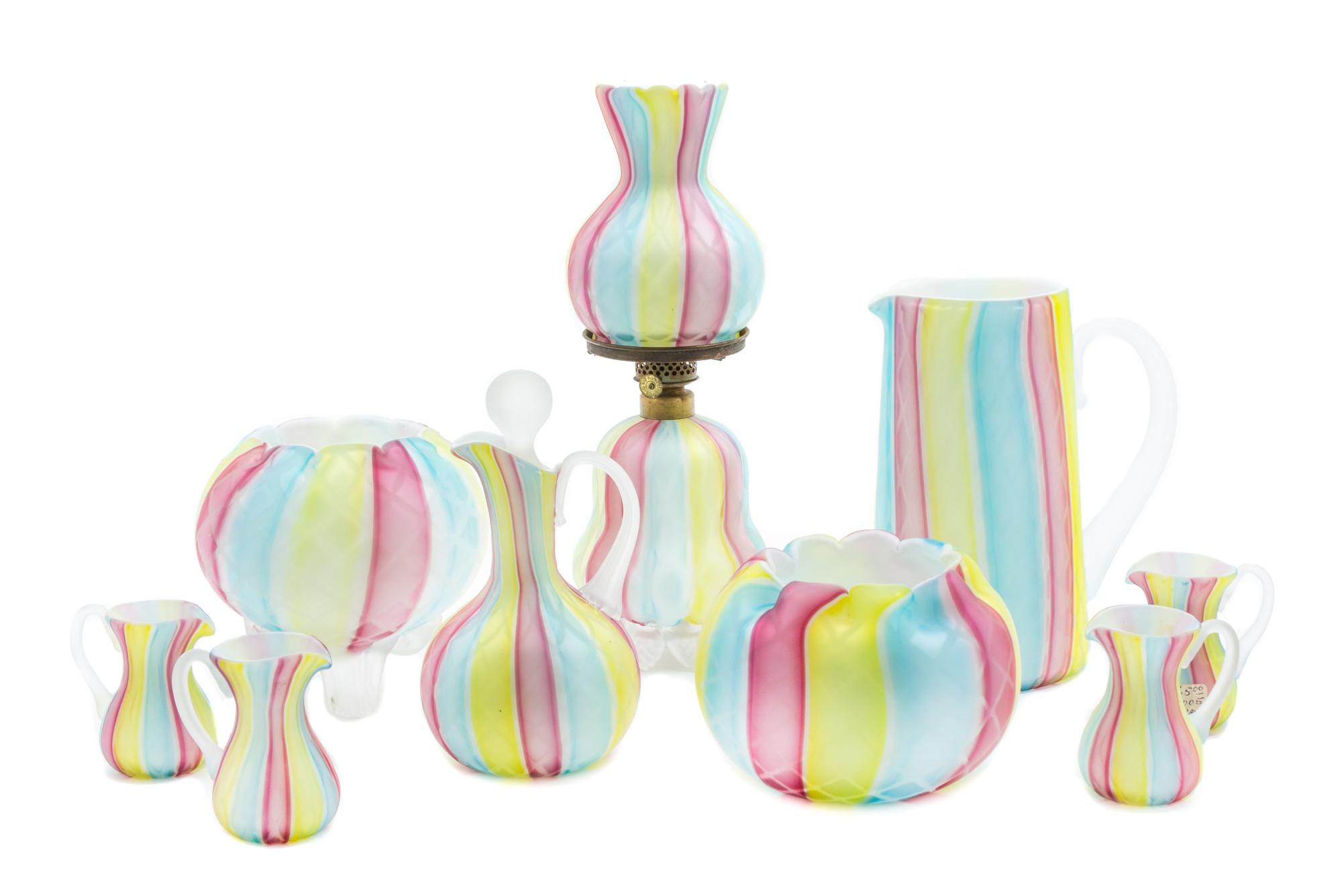 A Collection of Murano Quilted Glass Articles Height of first 11 1/2 inches. — 20TH CENTURY