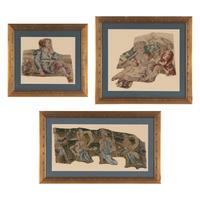 Three Framed Continental Tapestry Fragments