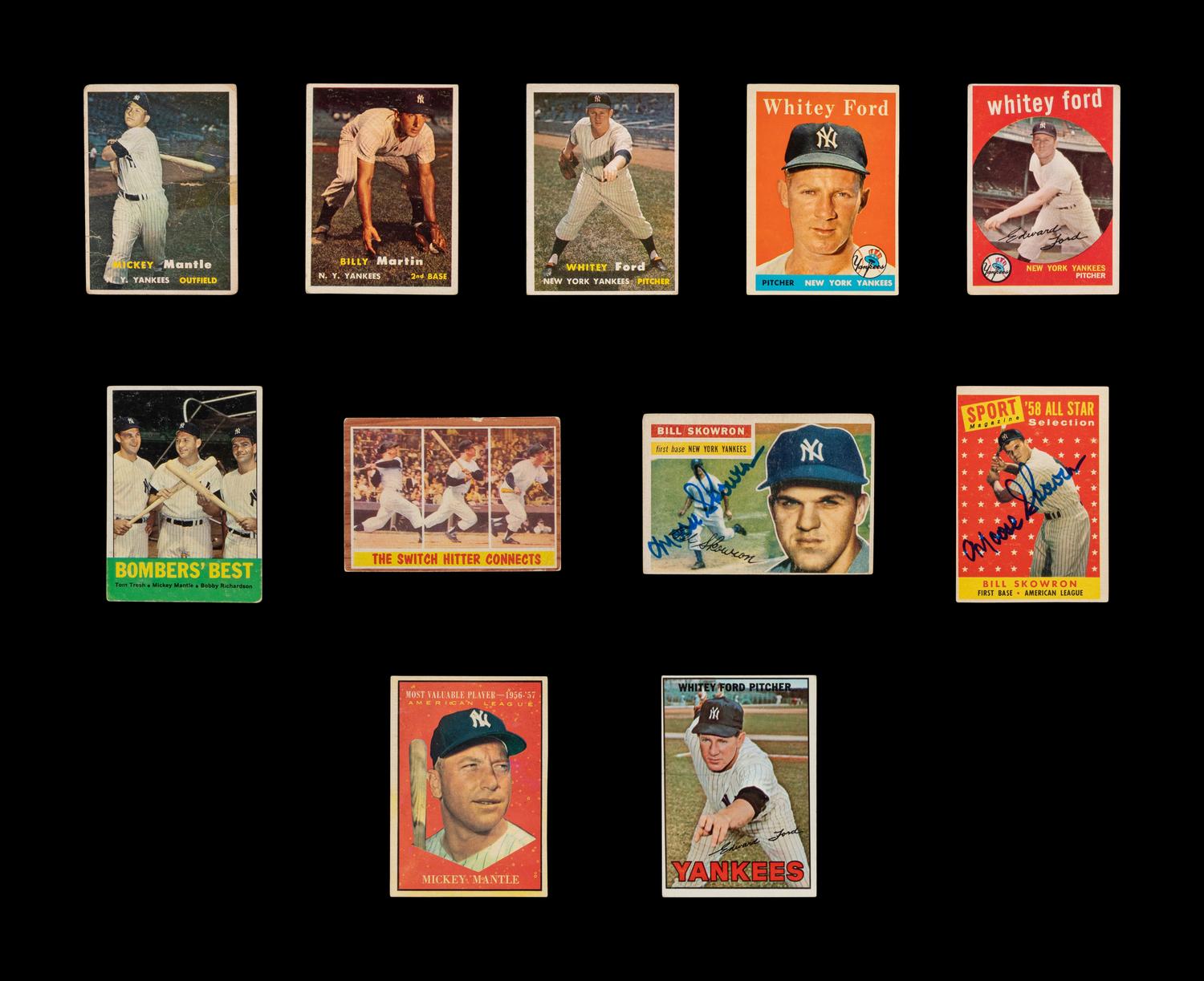A Group of New York Yankees Items Including Mickey Mantle Signed Autograph,