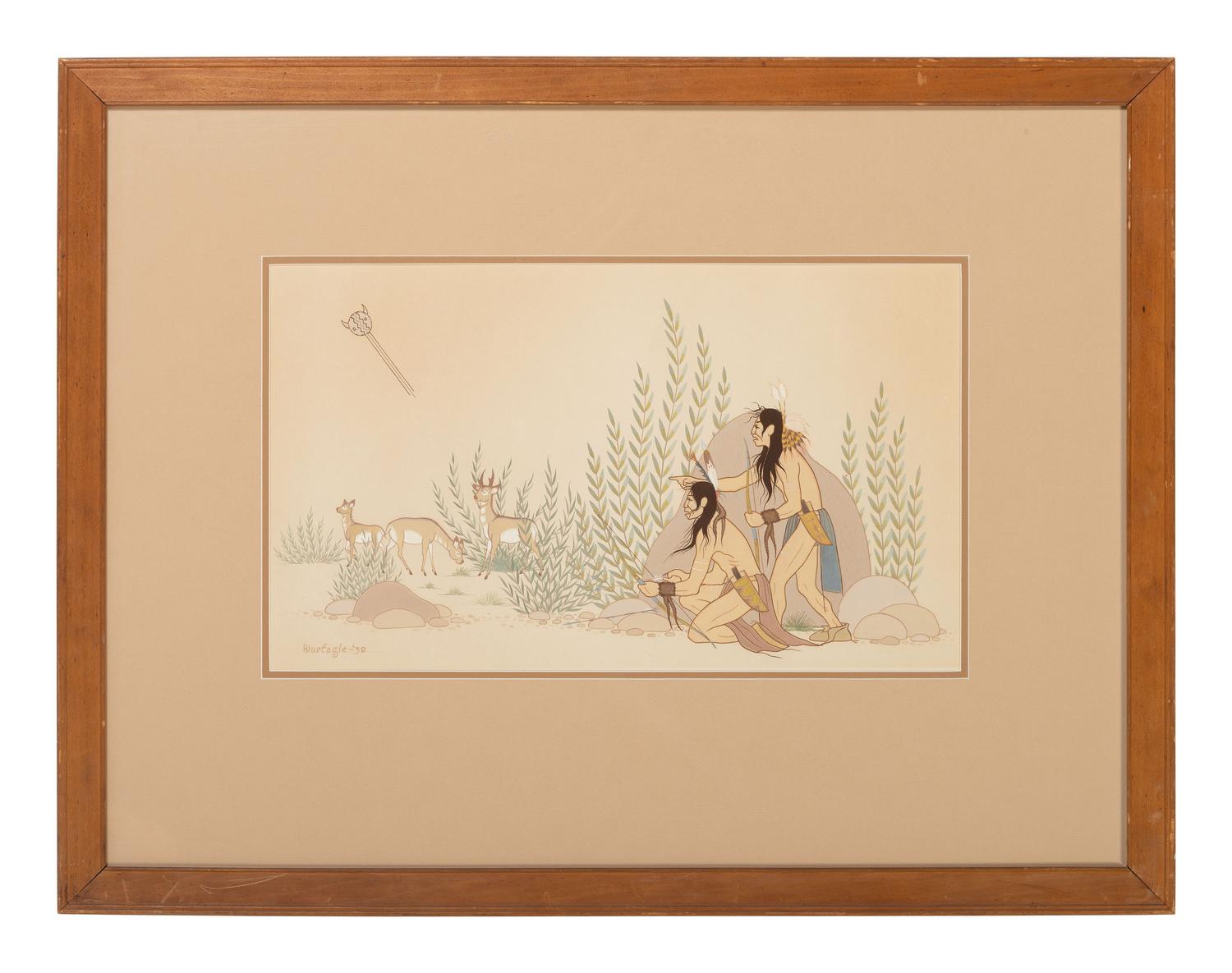 untitled, deer hunting scene