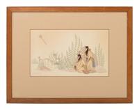 untitled, deer hunting scene