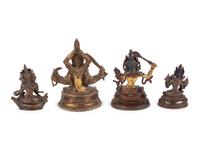 Four Tibetan and Sino-Tibetan Bronze Figures of Bodhisattva