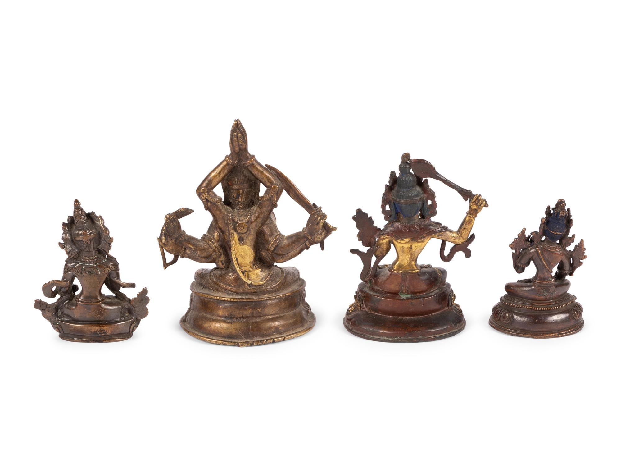 Four Tibetan and Sino-Tibetan Bronze Figures of Bodhisattva