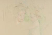 Nude Baby Standing Beside Mother, c. 1898-1899