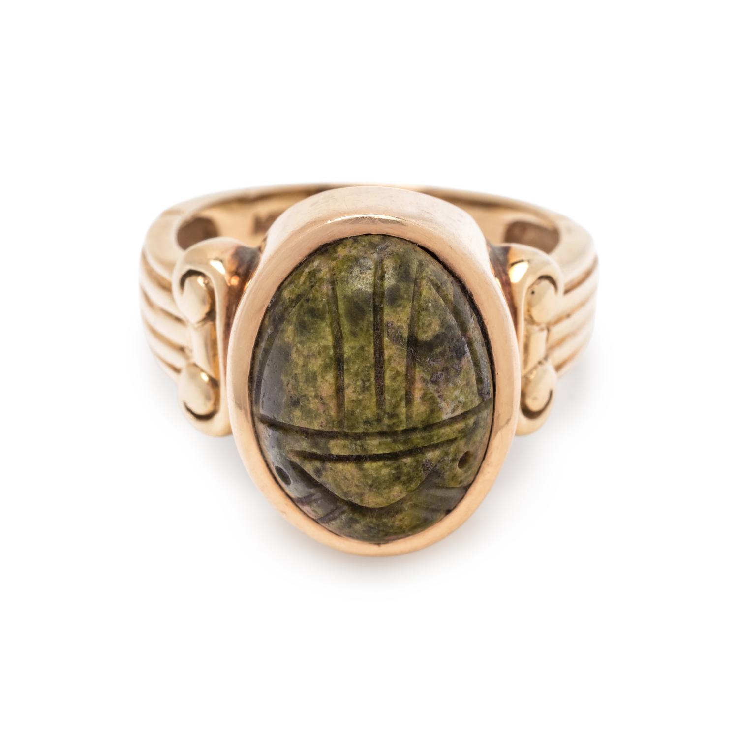 YELLOW GOLD AND SCARAB RING