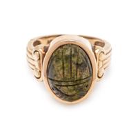 YELLOW GOLD AND SCARAB RING