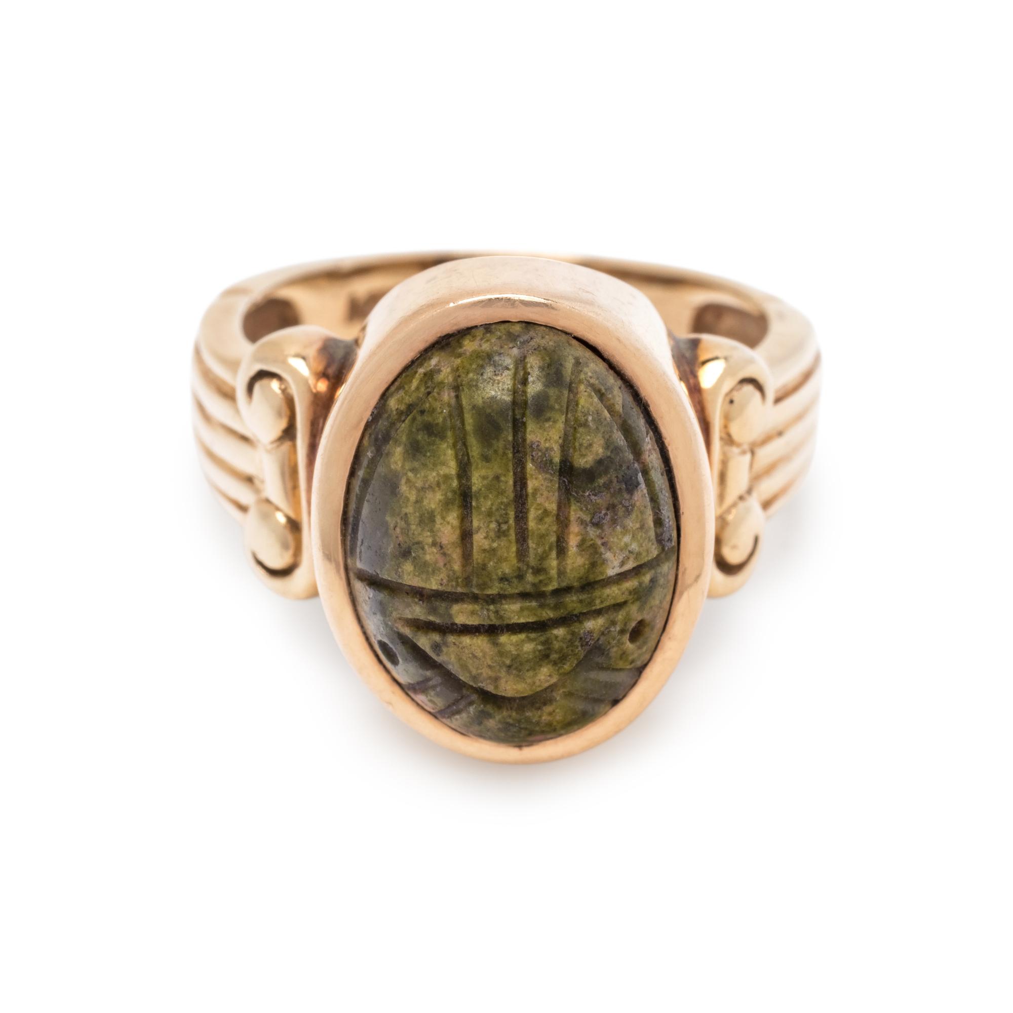 YELLOW GOLD AND SCARAB RING