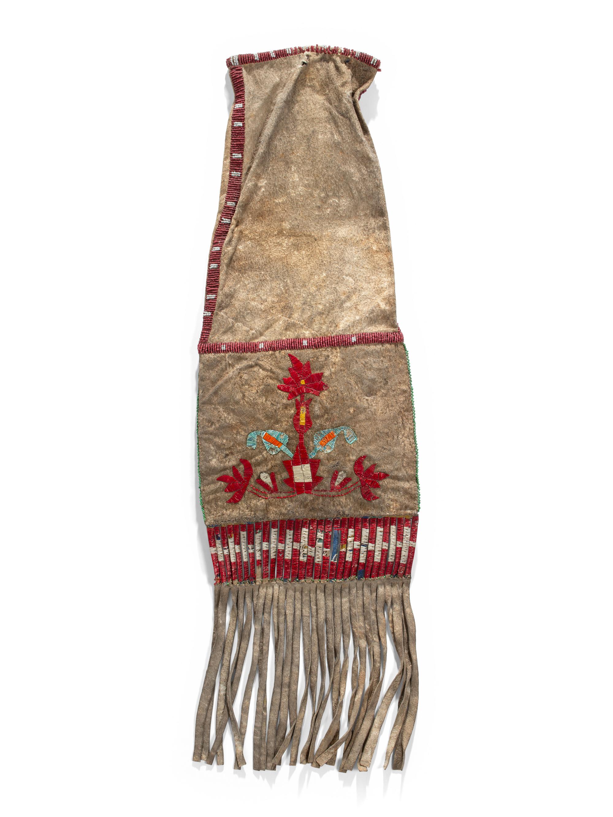 Sioux Elk Dreamer Society Quilled Hide Tobacco Bag