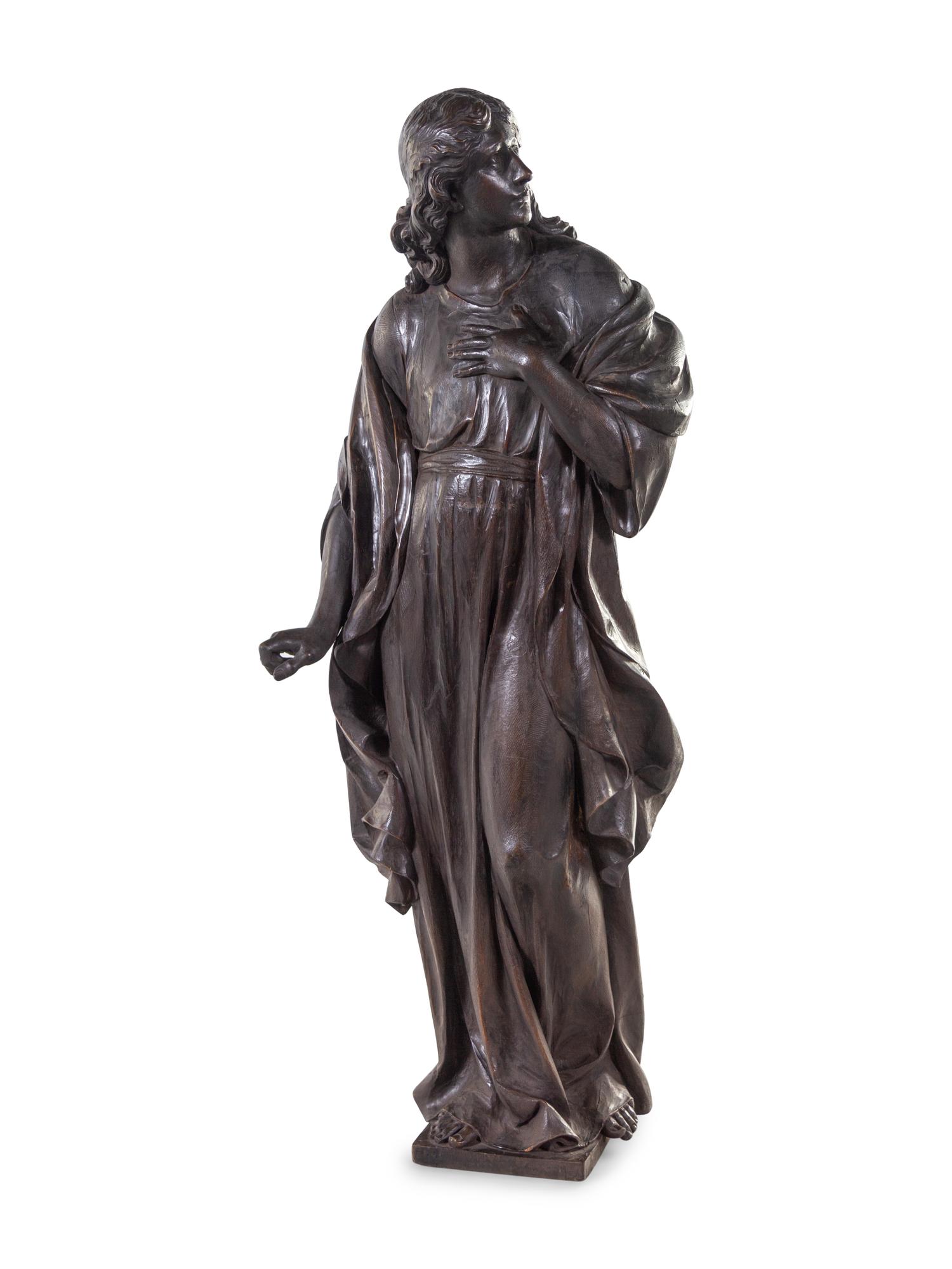 A Venetian Carved Pine Architectural Figure