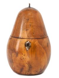 An English Pear Form Tea Caddy Height 6 1/2 inches.