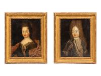 French School, 18th Century Portraits of Children (a pair of works) oil on linen