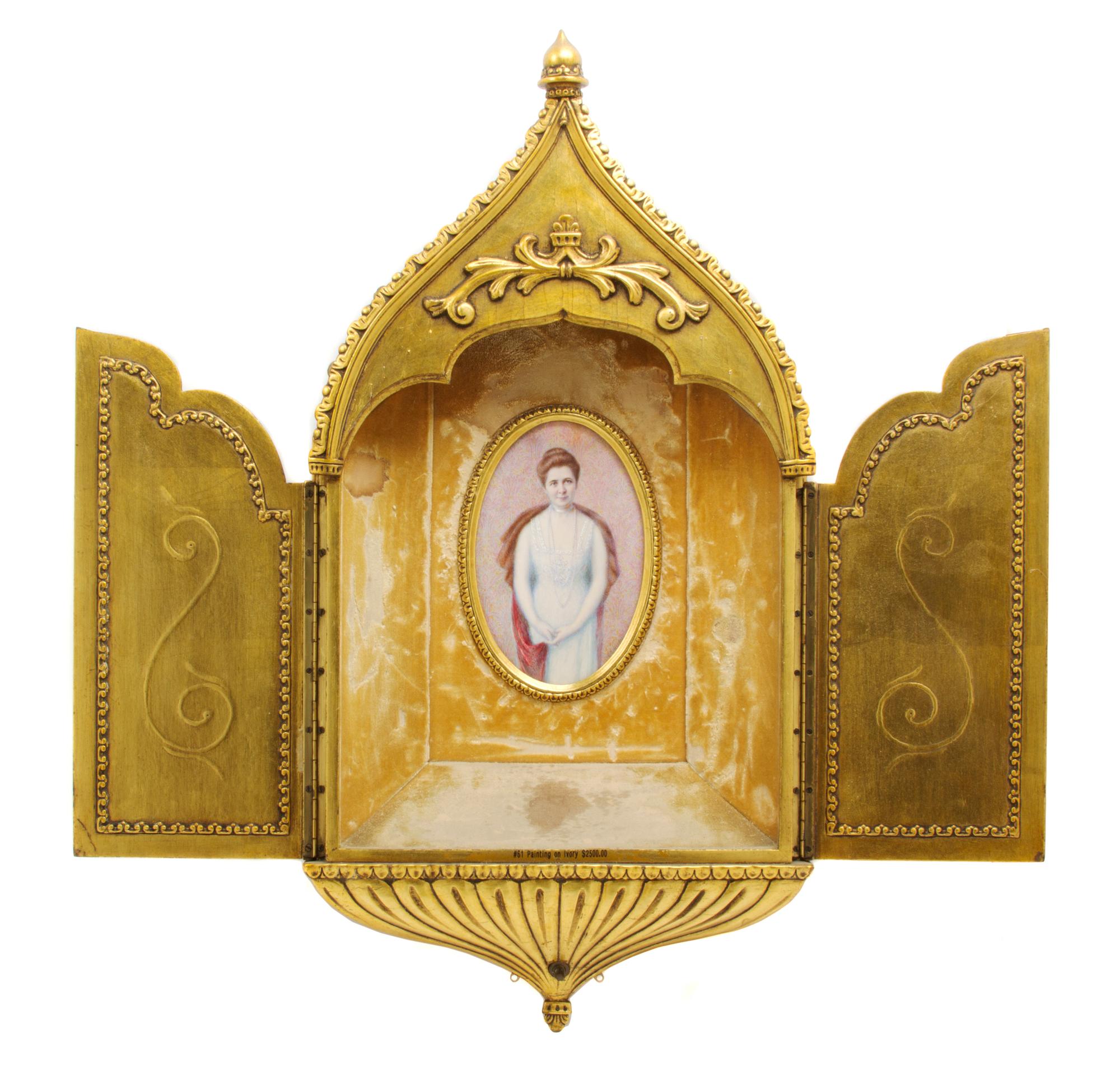 A Portrait Miniature on Ivory, Height of ivory 7 x width 4 1/2 inches.