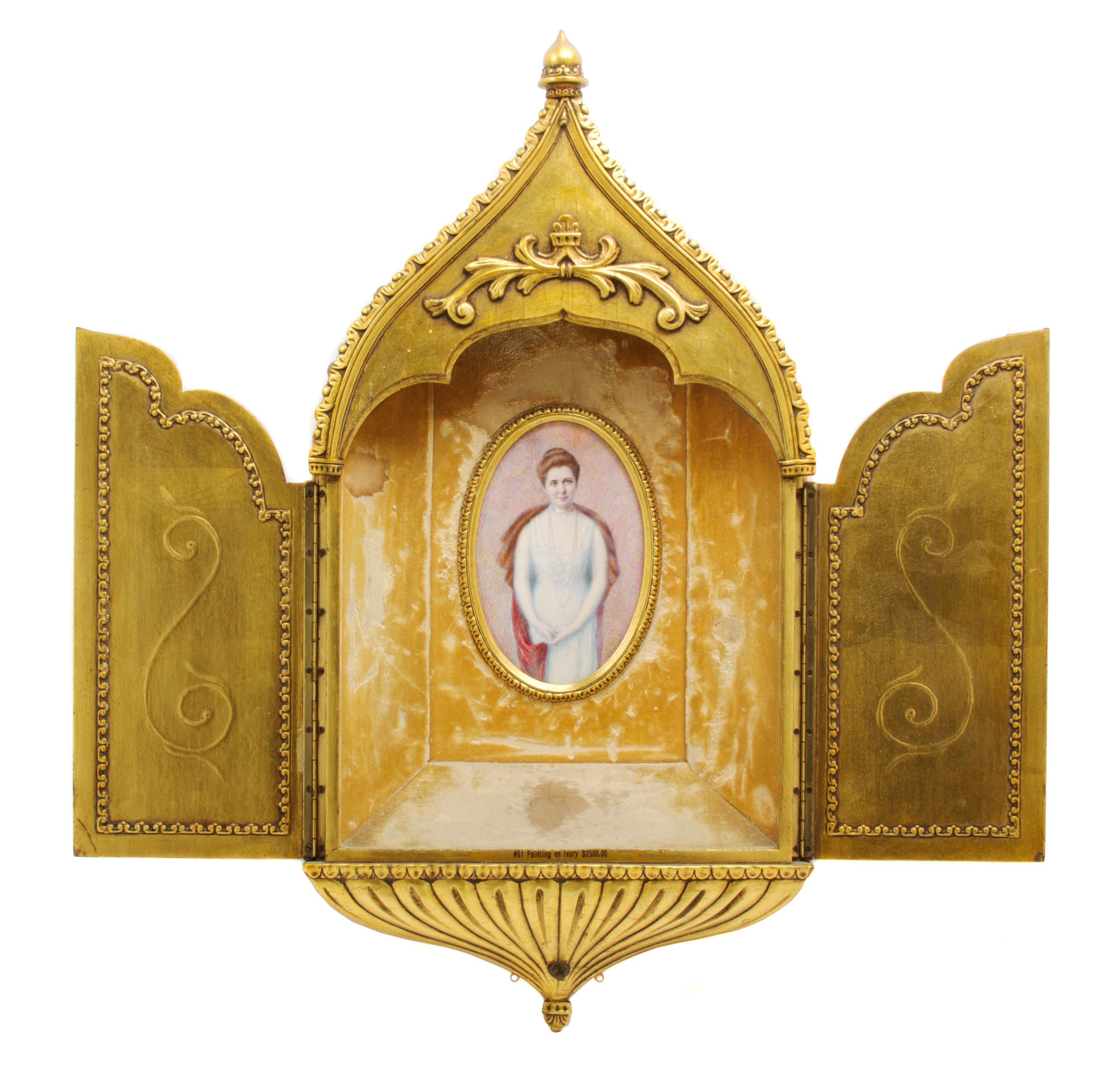 A Portrait Miniature on Ivory, Height of ivory 7 x width 4 1/2 inches.