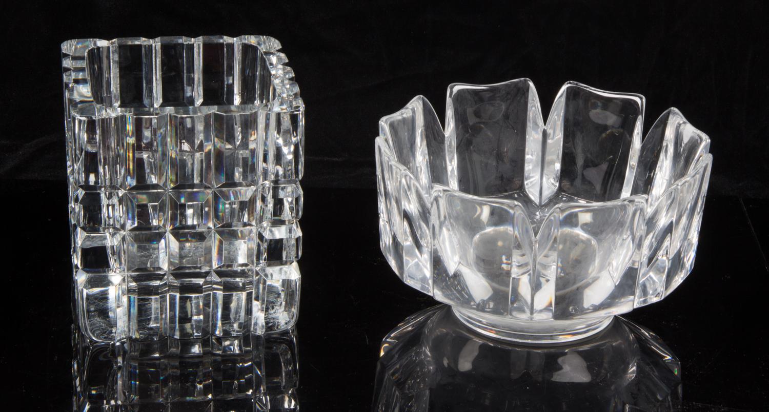 Two Orrefors Glass Articles Height of first 6 1/2 inches. — 20TH CENTURY