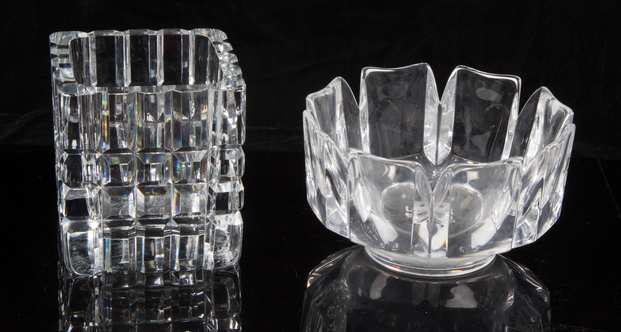 Two Orrefors Glass Articles Height of first 6 1/2 inches. — 20TH CENTURY