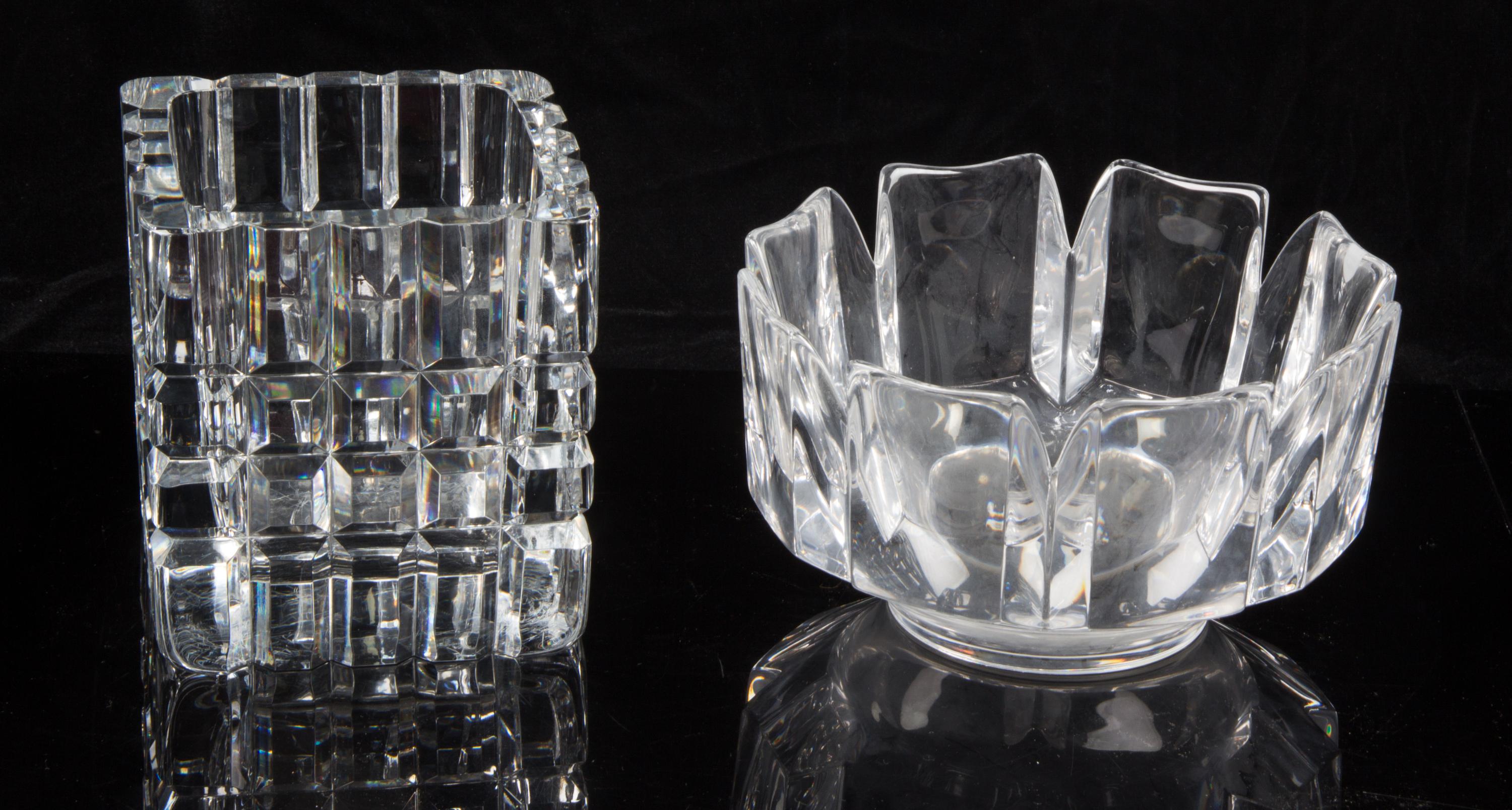 Two Orrefors Glass Articles Height of first 6 1/2 inches. — 20TH CENTURY