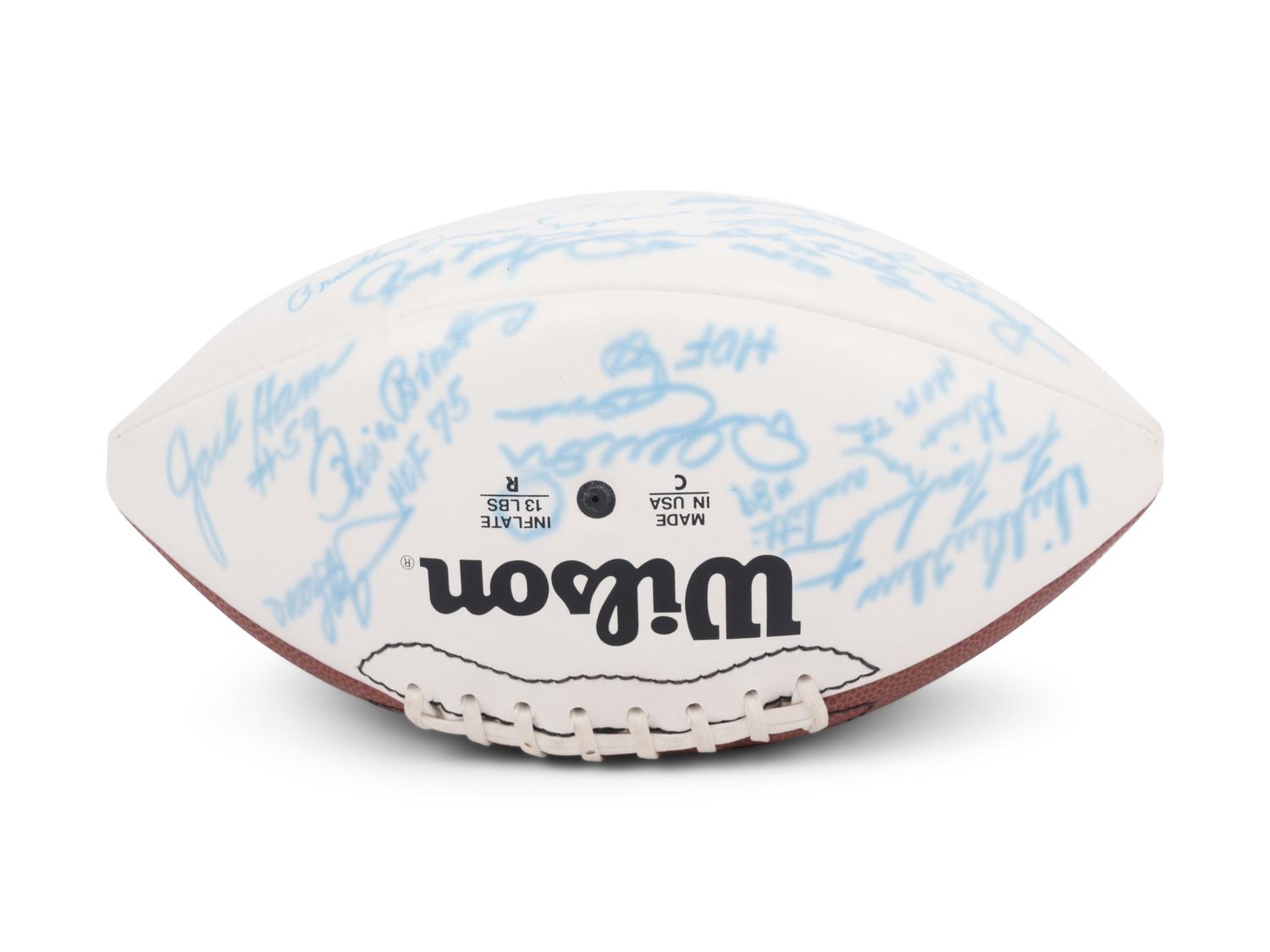 A Hall of Fame Multi Signed Autograph / 26 Signatures Football Including Orenthal James Simpson Full Name Signature (Beckett Authentication Services Letter),